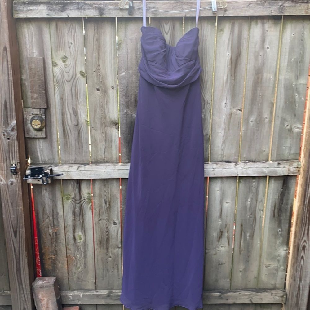 David’s Bridal purple strapless dress sz. 4